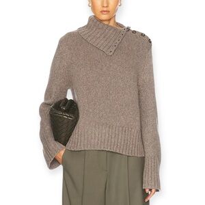 Jenni Kayne Taupe Cashmere Jackie Cowl Neck Sweater